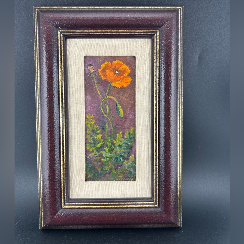 Poppy Painting LPAPA Artist Member Louise Payovich Park City, MT. MCM Art